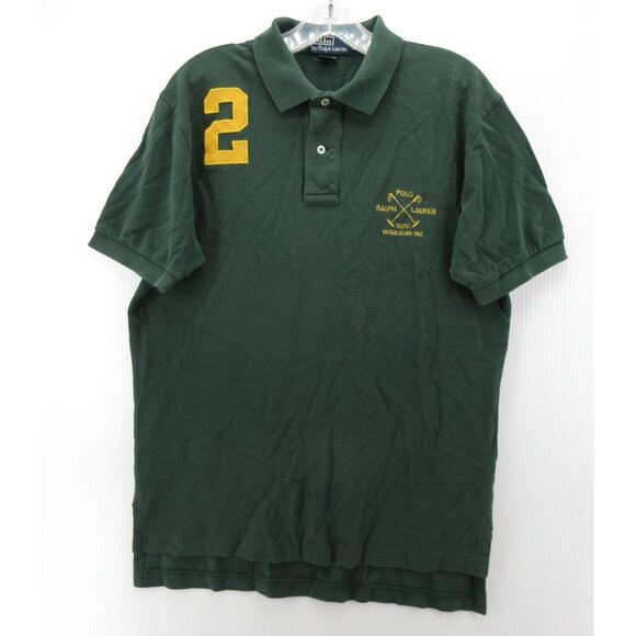 Ralph Lauren Polo Shirt Medium RLPC Crest 2 Pullover Preppy Collared - Picture 1 of 10